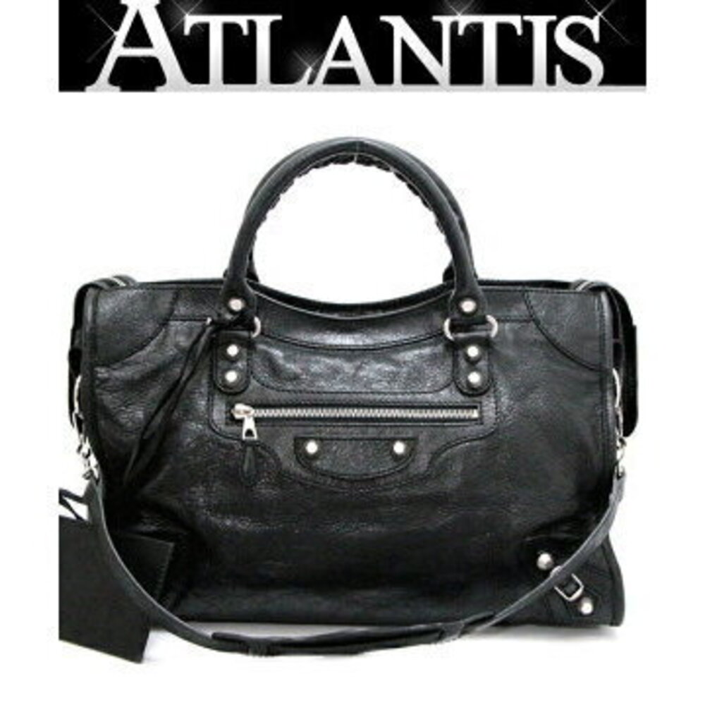 Balenciaga Giant City Handbag Leather Black